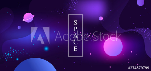 500x235 Horizontal Banner Dark Space Background Universe, Galaxy, Stars