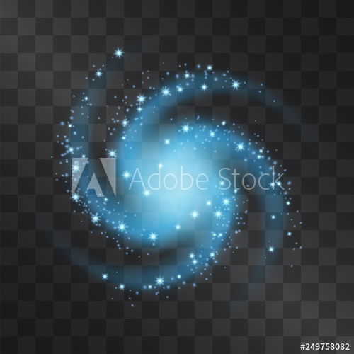 500x500 Silver Glow Neon Blue Galaxy Vector Light Effect With Orbits