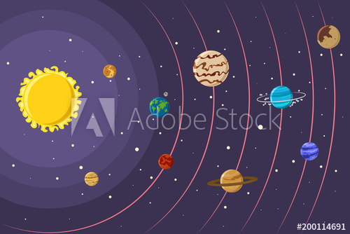 500x334 Solar System With Planets And The Sun In The Galaxy Vector