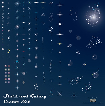 400x401 Stars And Galaxy Vector Set Dragonartz Designs