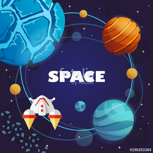 500x500 Space Banner Cosmos Galaxy Vector Illustration Stock Image