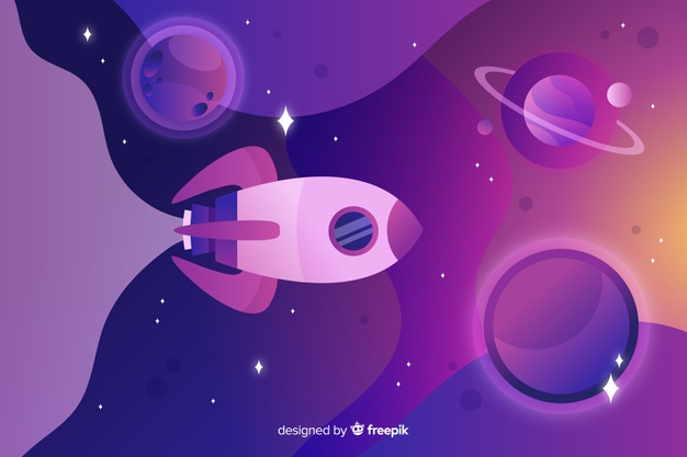 626x417 Gradient Flat Rocket Traveling Through The Galaxy Vector Free