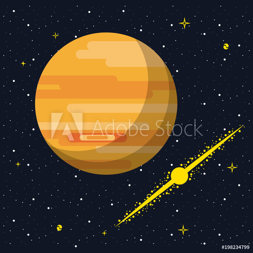 1000x1000 Photo Art Print Jupiter Over He Galaxy Vector Illustration