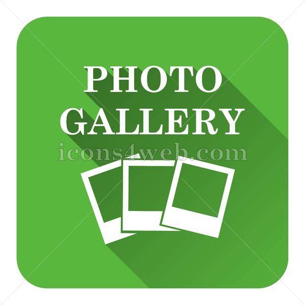 600x600 Photo Gallery Flat Icon With Long Shadow Vector