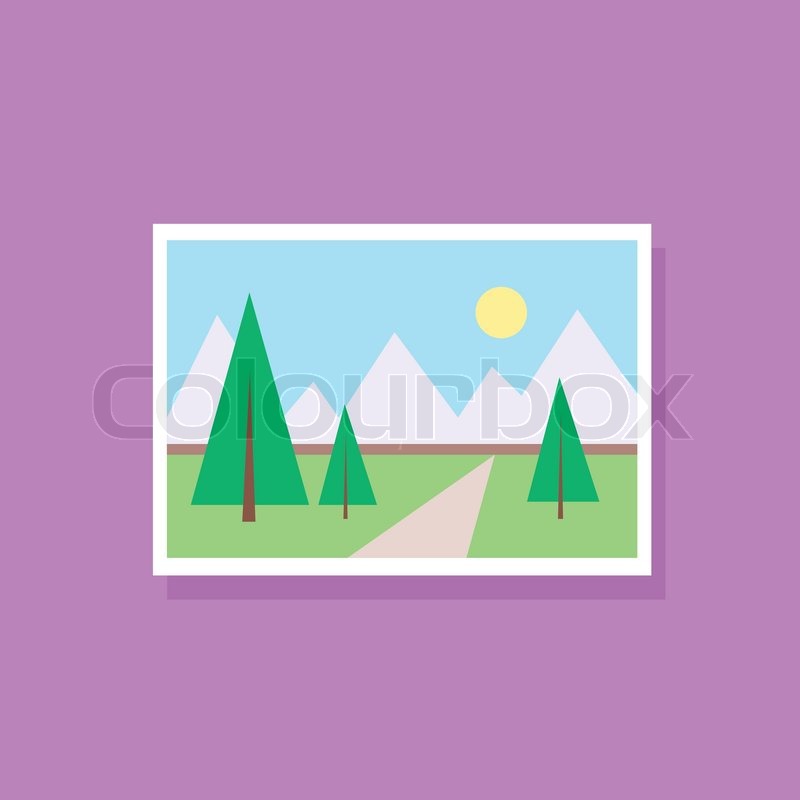 800x800 Gallery Picture Flat Design Icon Stock Vector Colourbox