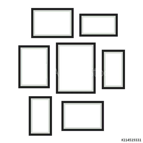 500x500 Photo Frame Template Vector Set Hanging On Wall Empty Frames