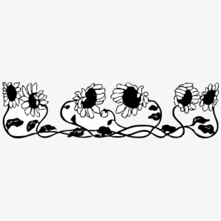 310x310 Flower Design Border Black And White Gallery Vector