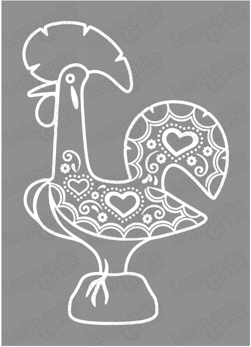 505x698 Galo De Barcelos Vetorial Para Corte Em Plotter E Jateamento