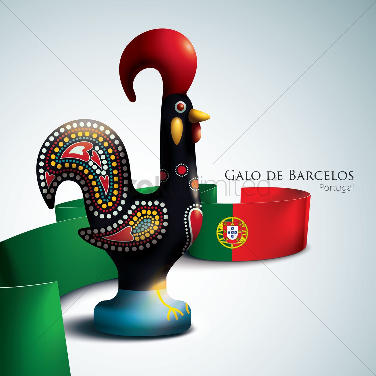1300x1300 Galo De Barcelos Vector Image