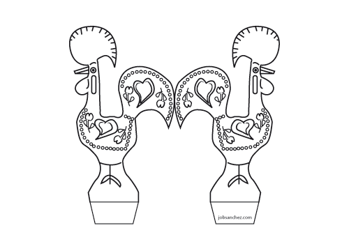 500x353 Galos De Barcelos Embroidery Love Rooster Craft, Portuguese