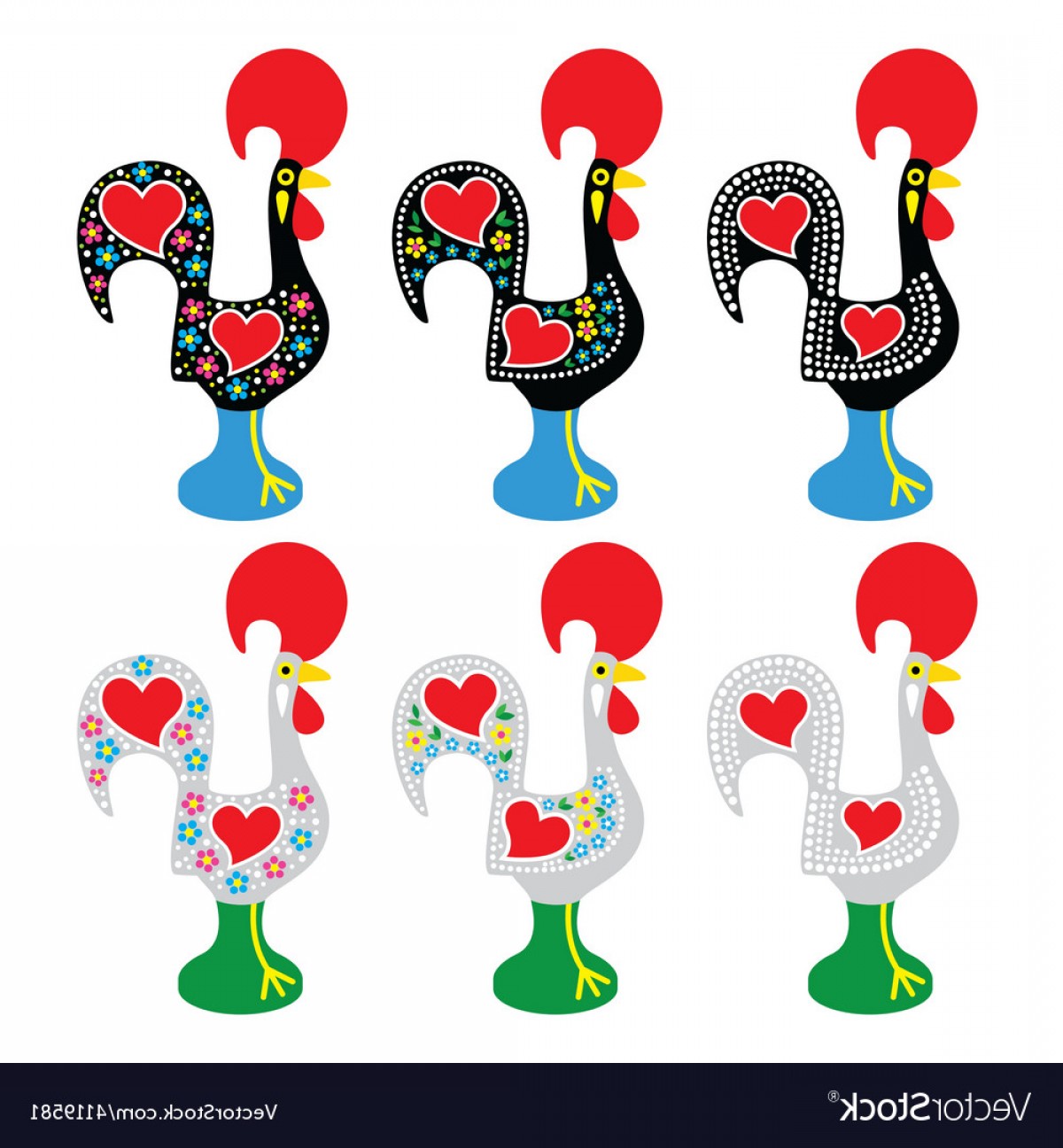 1200x1296 Portuguese Rooster Of Barcelos Galo De Barcelos Vector Geekchicpro