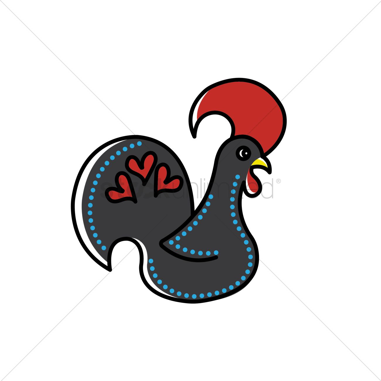 1300x1300 Rooster Of Barcelos Vector Image