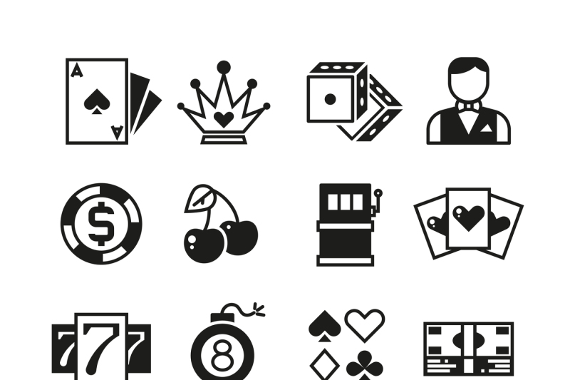 Lottery, Roulette, Casino, Slot Machine, Gambling Vector Icons 800x533 Lottery, Roulette, Casino, Slot Machine, Gambling Vector Icons