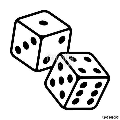 Pair Of Dice To Gamble Or Gambling In Craps Line Art Vector Icon 500x500 Pair Of Dice To Gamble Or Gambling In Craps Line Art Vector Icon