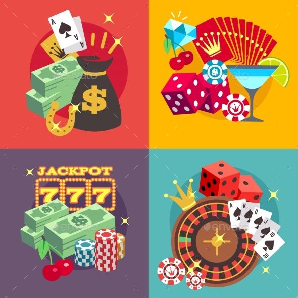 Casino Gambling Vector Concept Set With Win Money 590x590 Casino Gambling Vector Concept Set With Win Money