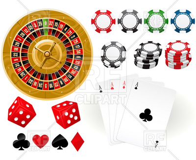Playing Cards, Roulette Wheel And Gambling Chips Vector Image 400x327 Playing Cards, Roulette Wheel And Gambling Chips Vector Image