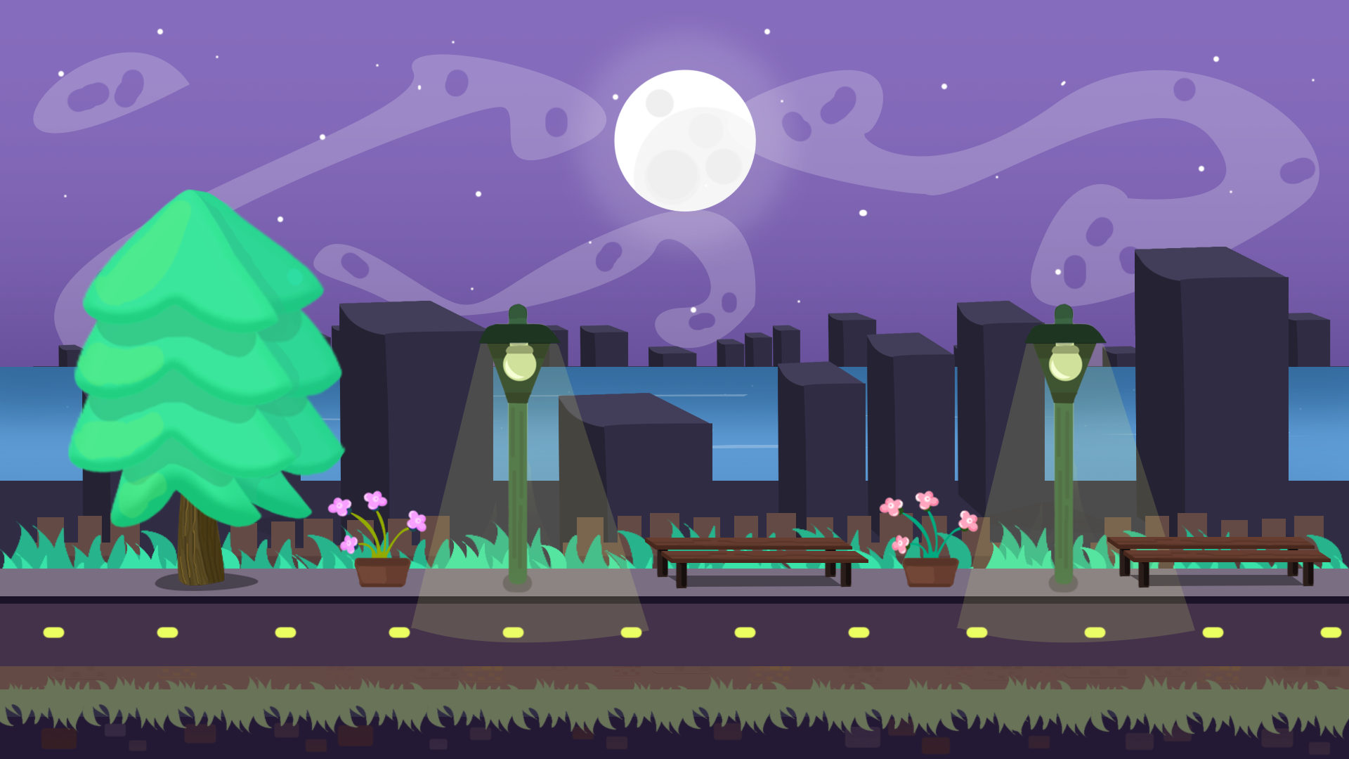 City Game Vector Background 1920x1080 City Game Vector Background