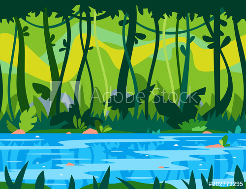 Jungle River Game Background 500x385 Jungle River Game Background