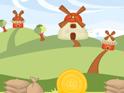 Windmills Vector Game Background 400x300 Windmills Vector Game Background