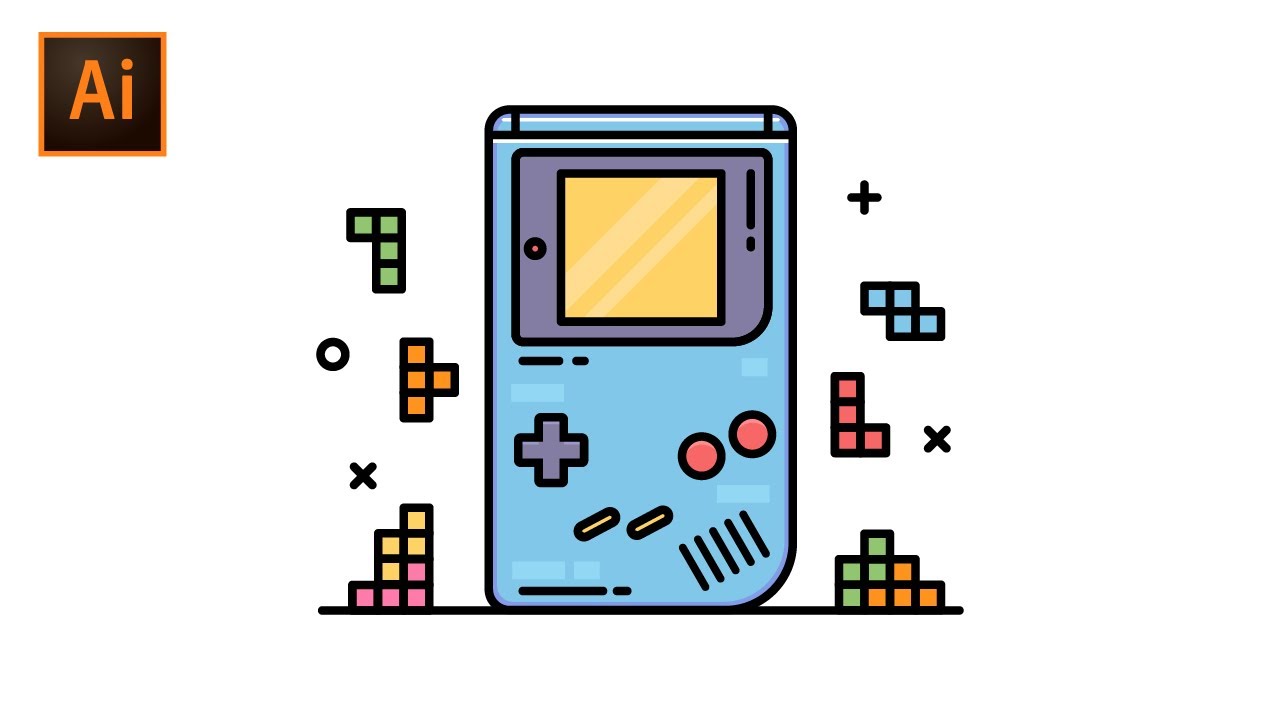 1280x720 Gameboy Vector Process In Illustrator