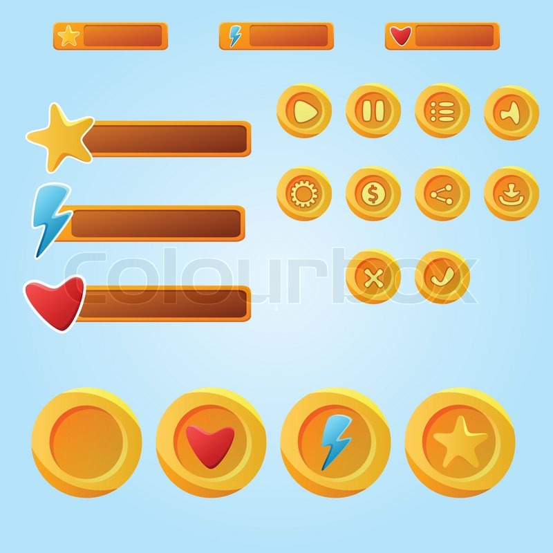 Bright Yellow Mobile Elements For Ui Stock Vector Colourbox 800x800 Bright Yellow Mobile Elements For Ui Stock Vector Colourbox