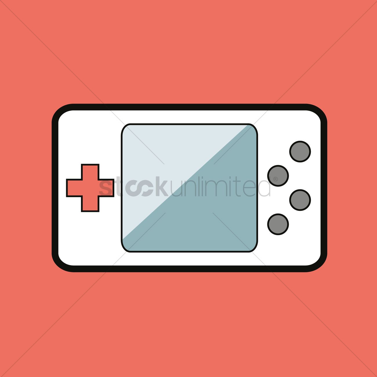 1300x1300 Handheld Gaming Console Vector Image