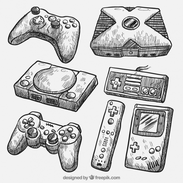 626x626 Huge Collection Of 'game Console Drawing' Download More Than