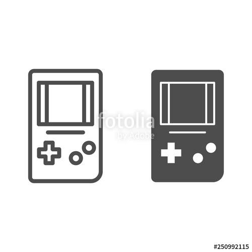 500x500 Tetris Line And Glyph Icon Game Console Vector Illustration