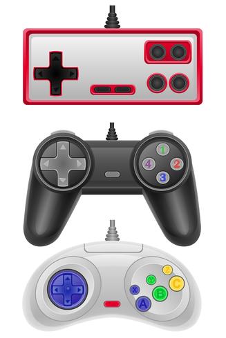 327x490 Set Icons Joysticks Obsolete For Gaming Consoles Vector