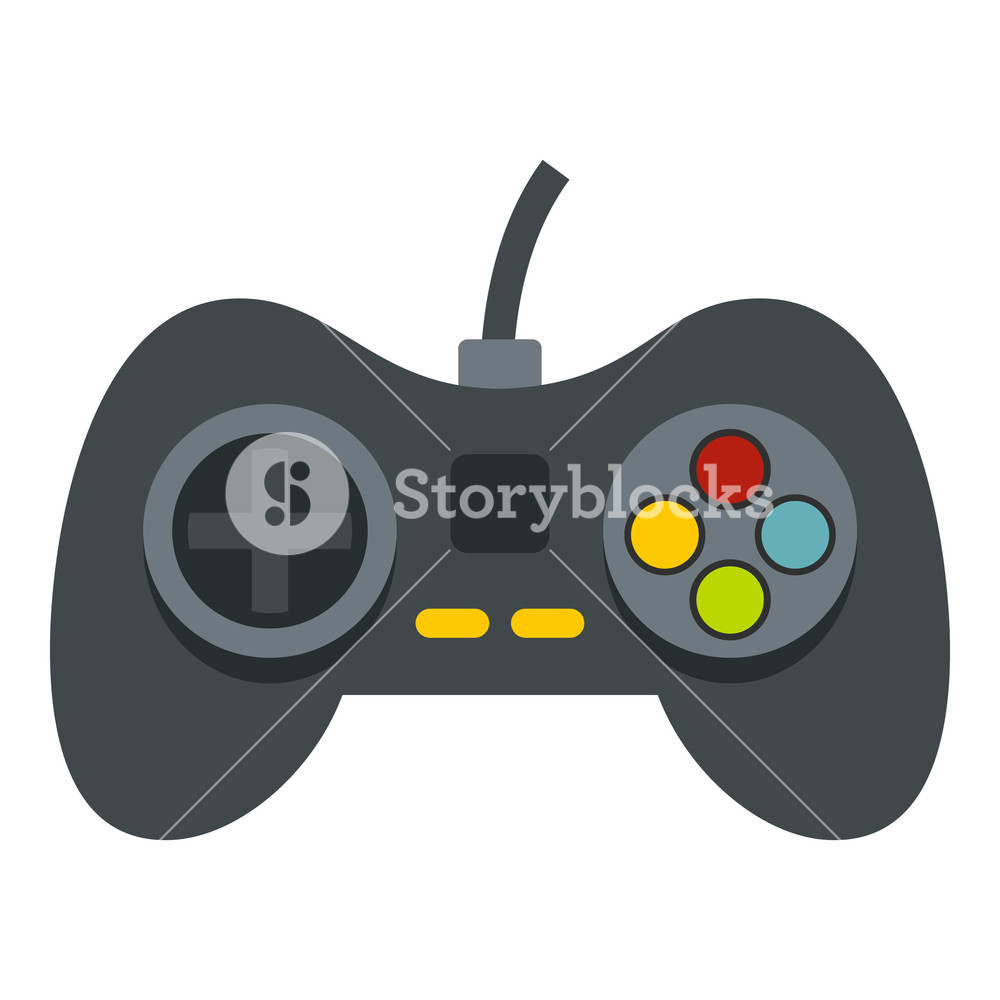 Video Game Controller Icon Flat Isolated On White Background 1000x1000 Video Game Controller Icon Flat Isolated On White Background