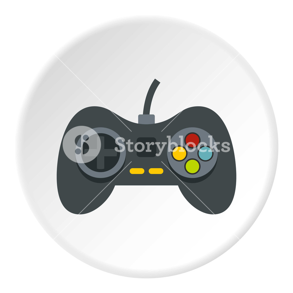 Video Game Controller Icon In Flat Circle Isolated Vector 1000x1000 Video Game Controller Icon In Flat Circle Isolated Vector