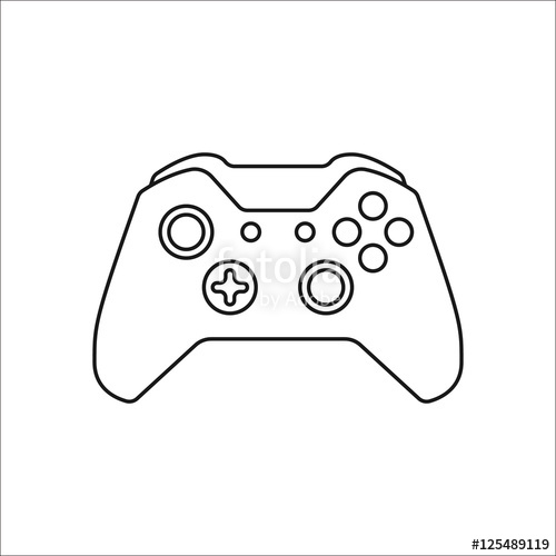 500x500 Game Controller Or Gamepad Symbol Line Icon On Background Stock