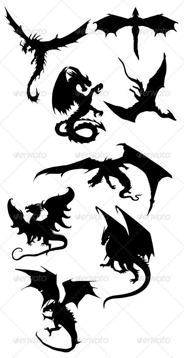 590x1148 Dragon Silhouettes Dragons Dragon Silhouette, Dragon Tattoo