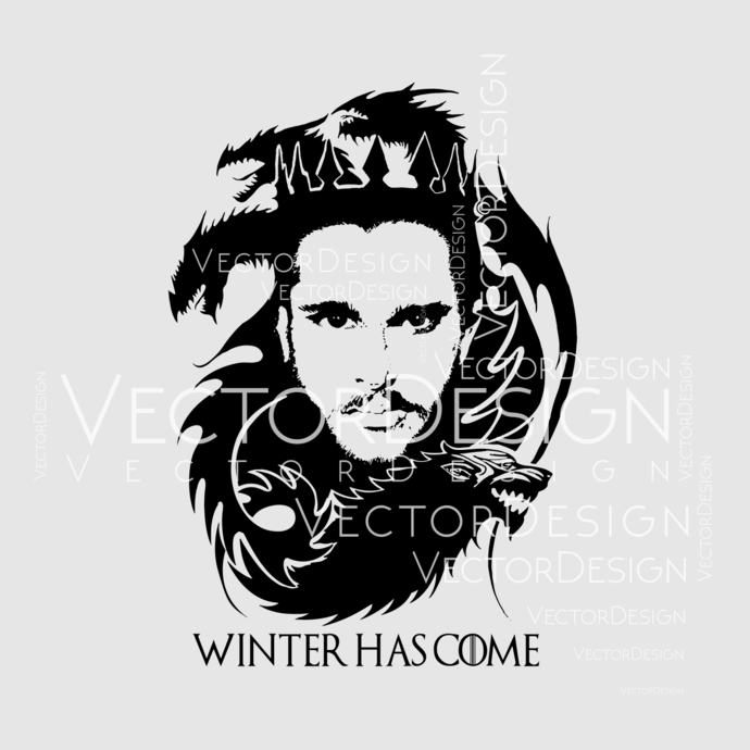 690x690 Game Of Thrones Jon Snow Winter Graphics Vectordesign