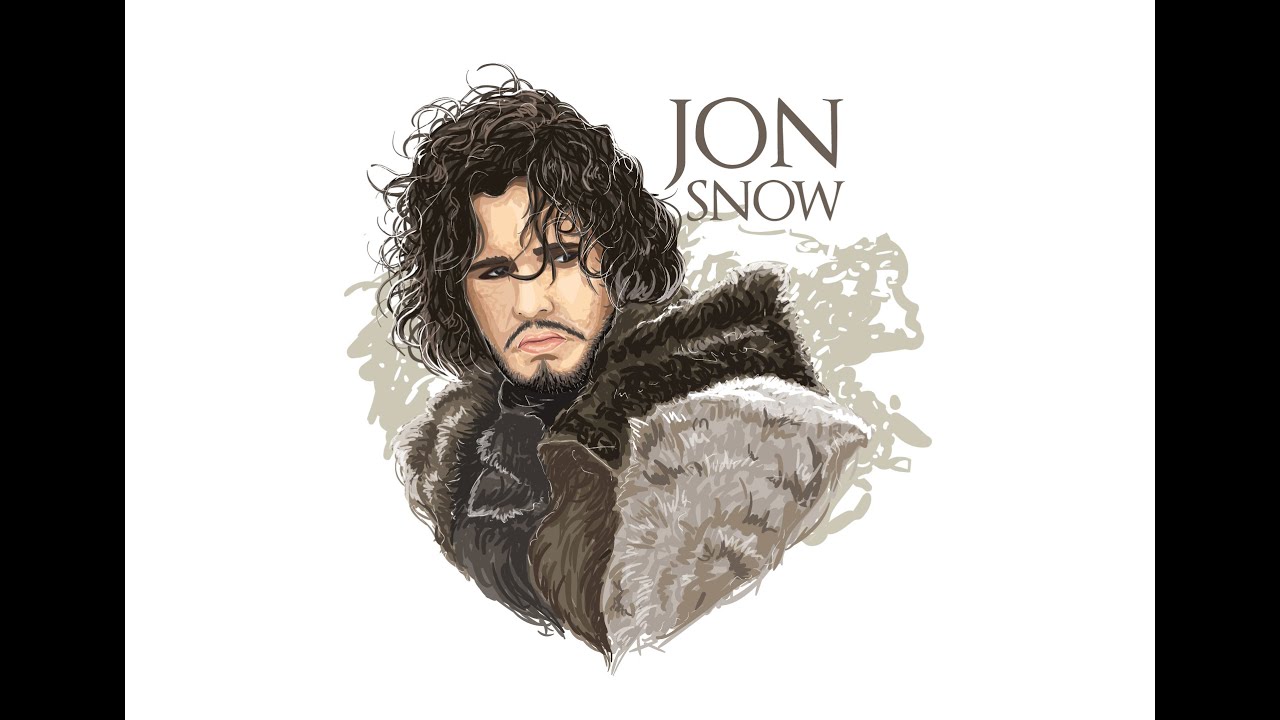 1280x720 Vector Tutorial Jon Snow Game Of Thrones Illustration