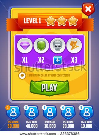 338x470 Game Ui Level Setup Screen Vector Ui Game Game Ui