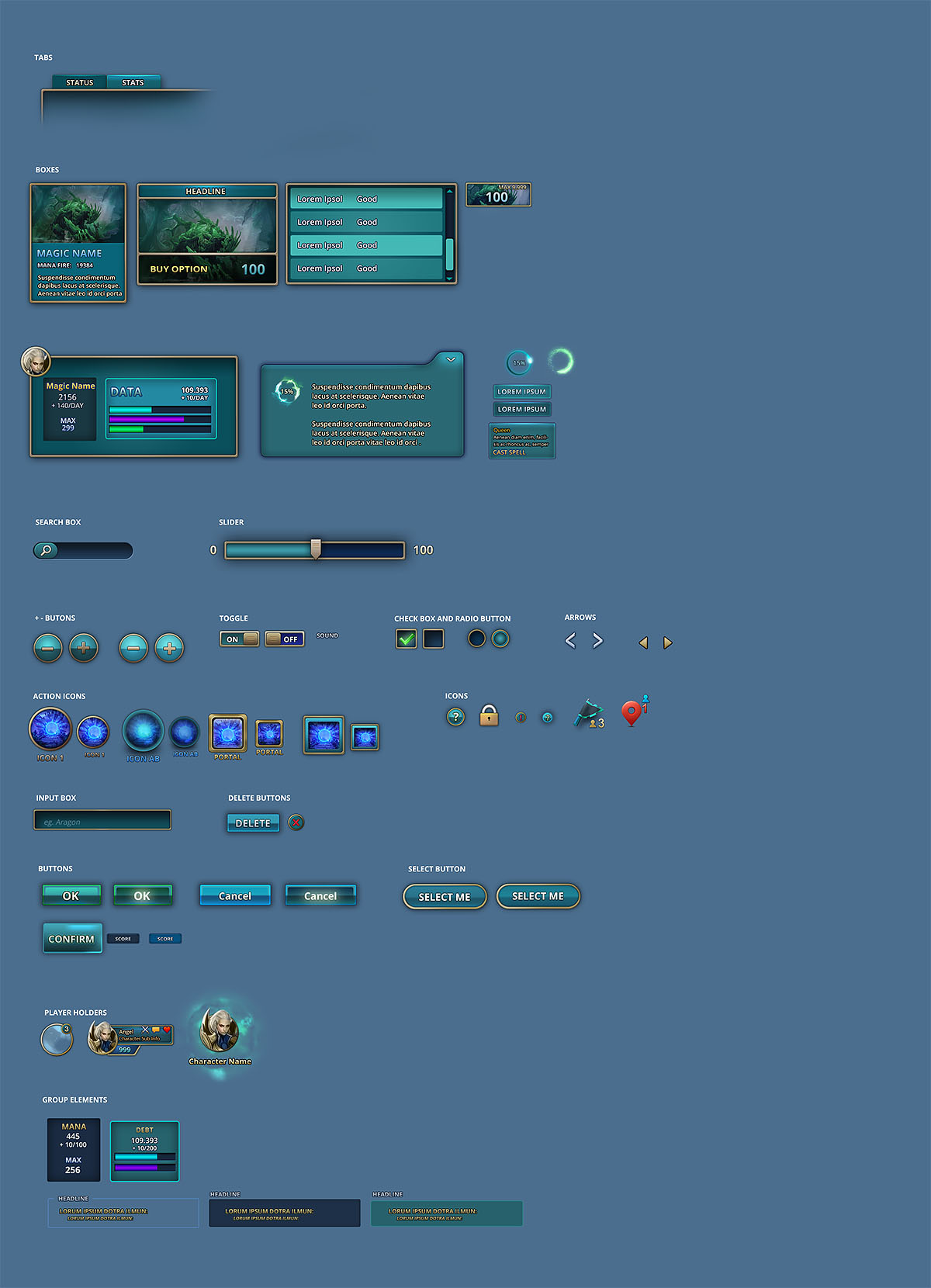 1200x1660 Mobile Game Ui Template