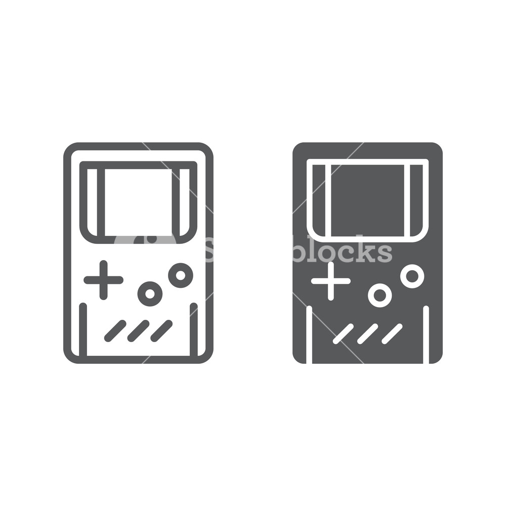 1000x1000 Gameboy Line And Glyph Icon, Leisure And Play, Game Console Sign