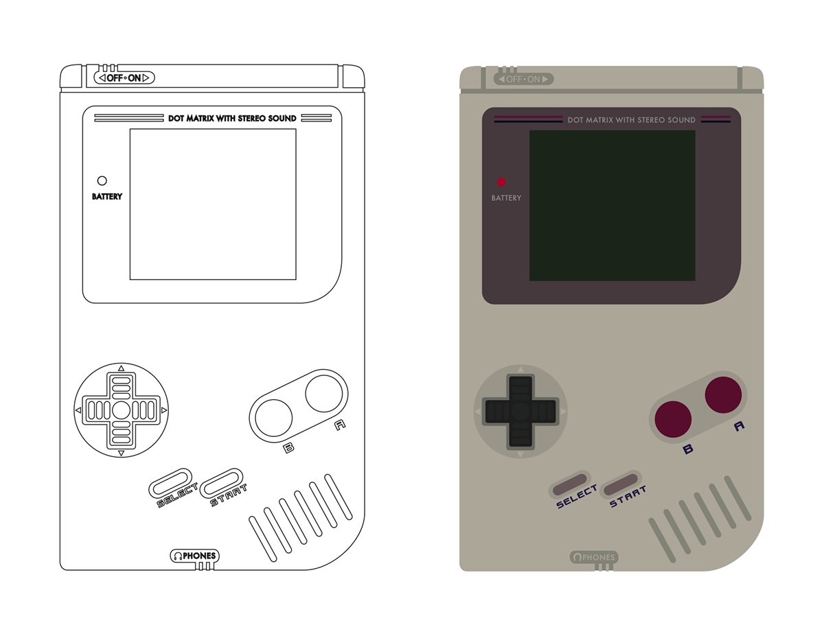 1200x927 Nintendo Gameboy Vector Illustrations On Behance