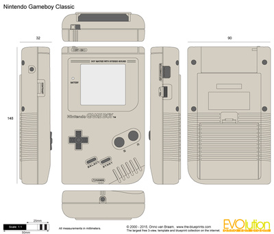 400x342 Nintendo Gameboy Classic Vector Drawing