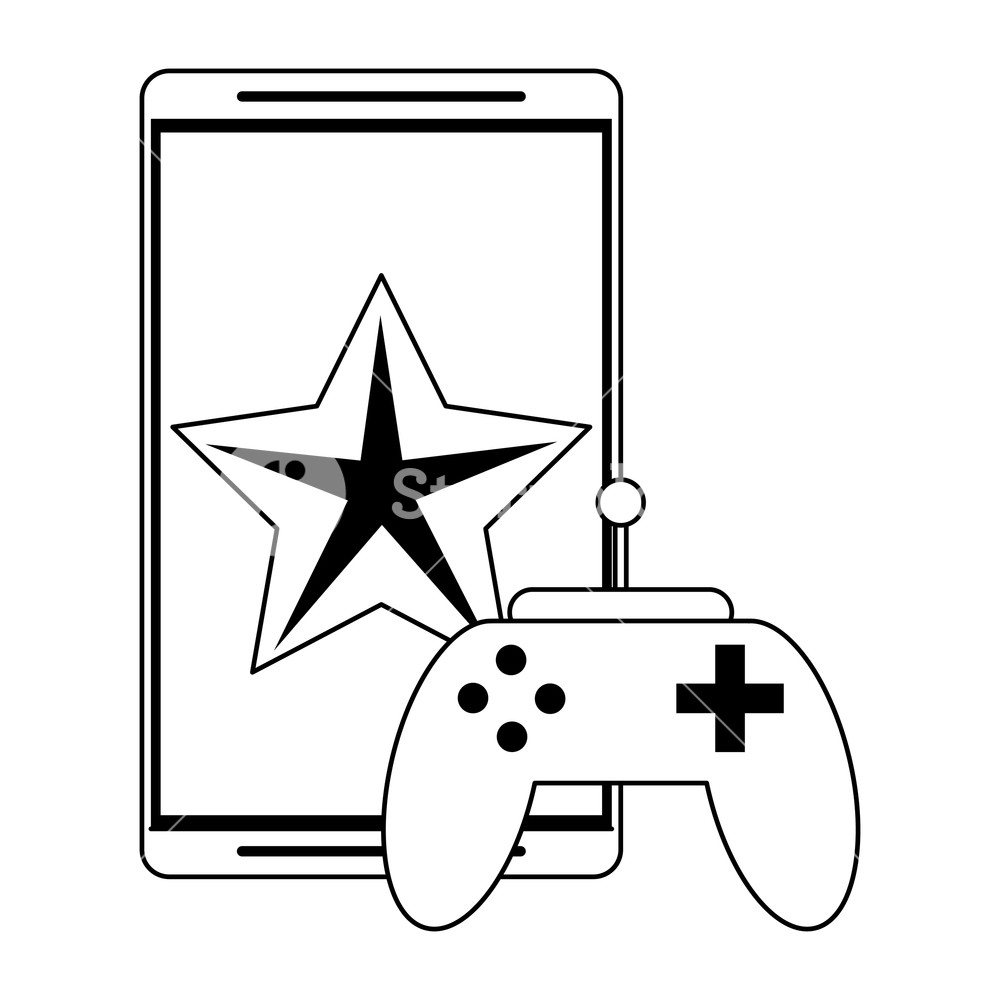 Smartphone Game App With Gamepad Vector Illustration Graphic 1000x1000 Smartphone Game App With Gamepad Vector Illustration Graphic