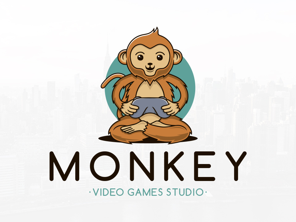 960x720 Monkey Gamer Logo Template