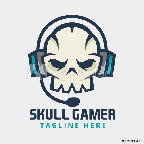 500x500 Skull Gamer Logo Mascot With Headphones