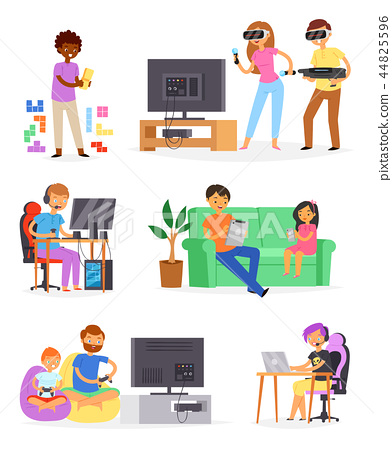 392x450 Gamer Vector Man Or Woman With Child Character
