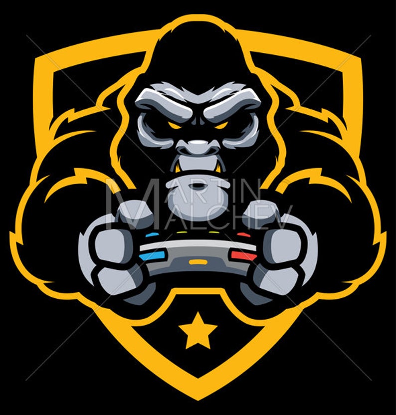 794x832 Gorilla Gamer Mascot Vector Illustration Ape Monkey Head Etsy