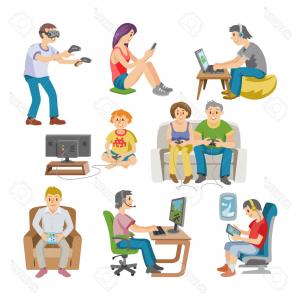 300x300 Photostock Vector Gamer Vector Man Or Woman With Child Character
