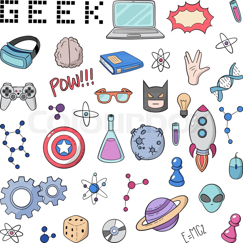 800x799 Set Of Cartoon Doodle Icons Stock Vector Colourbox