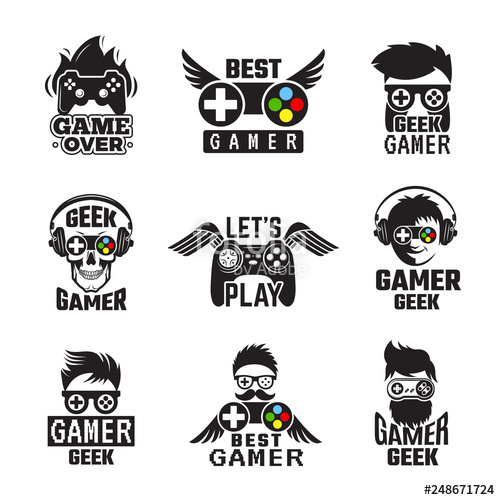 500x500 Video Game Badges Joystick Console Controller For Gaming Geek