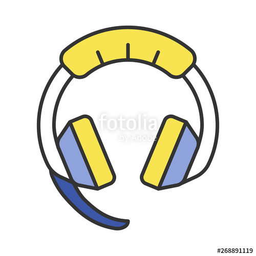 500x500 Gaming Headset Color Icon Stock Image And Royalty Free Vector