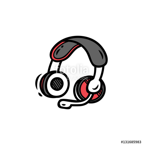 492x500 Headset For Gaming Doodle Stock Image And Royalty Free Vector